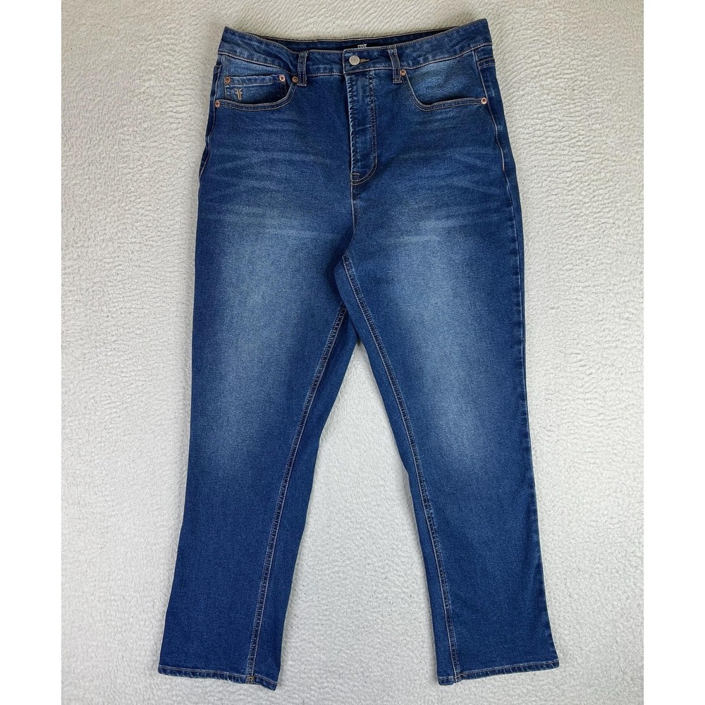 Frye Womens Straight Jeans 10 Blue Medium Wash‎ Mid Rise Stretch Denim Logo
